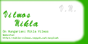 vilmos mikla business card